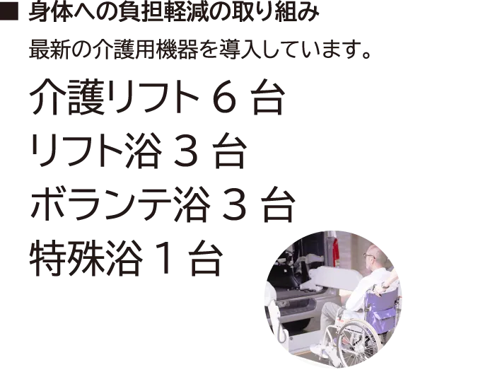 身体への負担軽減の取り組み